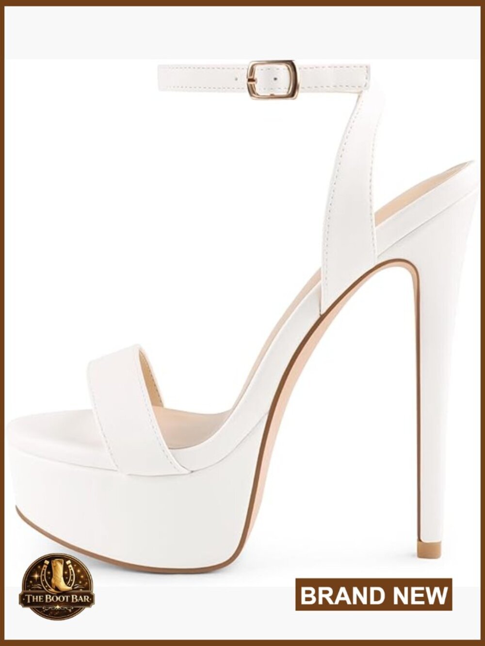 Sky High Stiletto Platform Heeled Sandals Party Bridal Evening Shoes